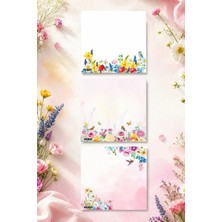 Ficksy Çiçek Bloknot - 9*9 cm Ebat- 50 Yaprak - Notepad - Memopad - Çizgisiz Not Kağıdı- To Do List