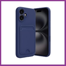 Bezos iPhone 16 Uyumlu Kılıf Kelvin Kartvizitli Silikon - Lacivert Atg