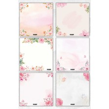 Ficksy Çiçek Bloknot - 9*9 cm Ebat- 50 Yaprak - Notepad - Memopad - Çizgisiz Not Kağıdı- To Do List