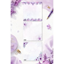 Ficksy Çiçek Bloknot - 9*9 cm Ebat- 50 Yaprak - Notepad - Memopad - Çizgisiz Not Kağıdı- To Do List