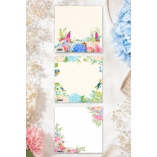 Ficksy Çiçek Bloknot - 9*9 cm Ebat- 50 Yaprak - Notepad - Memopad - Çizgisiz Not Kağıdı- To Do List