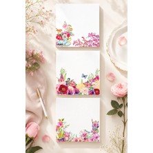 Ficksy Çiçek Bloknot - 9*9 cm Ebat- 50 Yaprak - Notepad - Memopad - Çizgisiz Not Kağıdı- To Do List