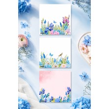 Ficksy Çiçek Bloknot - 9*9 cm Ebat- 50 Yaprak - Notepad - Memopad - Çizgisiz Not Kağıdı- To Do List
