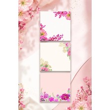 Ficksy Çiçek Bloknot - 9*9 cm Ebat- 50 Yaprak - Notepad - Memopad - Çizgisiz Not Kağıdı- To Do List