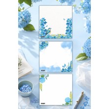 Ficksy Çiçek Bloknot - 9*9 cm Ebat- 50 Yaprak - Notepad - Memopad - Çizgisiz Not Kağıdı- To Do List