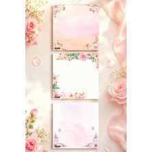 Ficksy Çiçek Bloknot - 9*9 cm Ebat- 50 Yaprak - Notepad - Memopad - Çizgisiz Not Kağıdı- To Do List