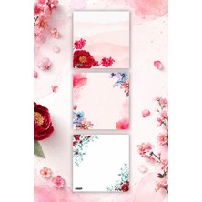 Ficksy Çiçek Bloknot - 9*9 cm Ebat- 50 Yaprak - Notepad - Memopad - Çizgisiz Not Kağıdı- To Do List
