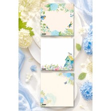 Ficksy Çiçek Bloknot - 9*9 cm Ebat- 50 Yaprak - Notepad - Memopad - Çizgisiz Not Kağıdı- To Do List