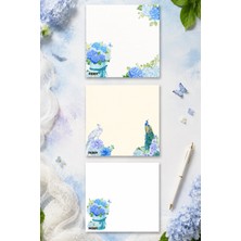 Ficksy Çiçek Bloknot - 9*9 cm Ebat- 50 Yaprak - Notepad - Memopad - Çizgisiz Not Kağıdı- To Do List