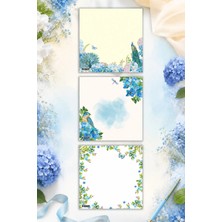 Ficksy Çiçek Bloknot - 9*9 cm Ebat- 50 Yaprak - Notepad - Memopad - Çizgisiz Not Kağıdı- To Do List
