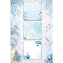 Ficksy Çiçek Bloknot - 9*9 cm Ebat- 50 Yaprak - Notepad - Memopad - Çizgisiz Not Kağıdı- To Do List