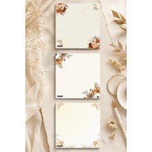 Ficksy Çiçek Bloknot - 9*9 cm Ebat- 50 Yaprak - Notepad - Memopad - Çizgisiz Not Kağıdı- To Do List