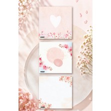 Ficksy Çiçek Bloknot - 9*9 cm Ebat- 50 Yaprak - Notepad - Memopad - Çizgisiz Not Kağıdı- To Do List