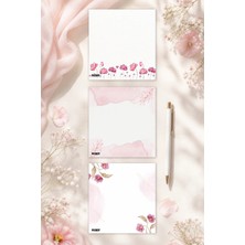 Ficksy Çiçek Bloknot - 9*9 cm Ebat- 50 Yaprak - Notepad - Memopad - Çizgisiz Not Kağıdı- To Do List
