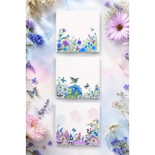 Ficksy Çiçek Bloknot - 9*9 cm Ebat- 50 Yaprak - Notepad - Memopad - Çizgisiz Not Kağıdı- To Do List