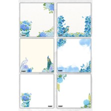 Ficksy Çiçek Bloknot - 9*9 cm Ebat- 50 Yaprak - Notepad - Memopad - Çizgisiz Not Kağıdı- To Do List