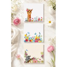 Ficksy Çiçek Bloknot - 9*9 cm Ebat- 50 Yaprak - Notepad - Memopad - Çizgisiz Not Kağıdı- To Do List