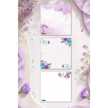 Ficksy Çiçek Bloknot - 9*9 cm Ebat- 50 Yaprak - Notepad - Memopad - Çizgisiz Not Kağıdı- To Do List