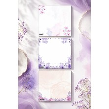 Ficksy Çiçek Bloknot - 9*9 cm Ebat- 50 Yaprak - Notepad - Memopad - Çizgisiz Not Kağıdı- To Do List