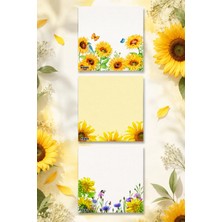 Ficksy Çiçek Bloknot - 9*9 cm Ebat- 50 Yaprak - Notepad - Memopad - Çizgisiz Not Kağıdı- To Do List
