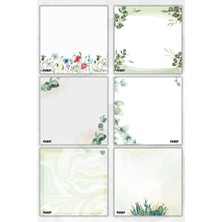 Ficksy Çiçek Bloknot - 9*9 cm Ebat- 50 Yaprak - Notepad - Memopad - Çizgisiz Not Kağıdı- To Do List
