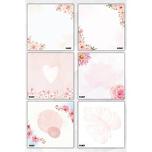 Ficksy Çiçek Bloknot - 9*9 cm Ebat- 50 Yaprak - Notepad - Memopad - Çizgisiz Not Kağıdı- To Do List