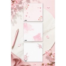Ficksy Çiçek Bloknot - 9*9 cm Ebat- 50 Yaprak - Notepad - Memopad - Çizgisiz Not Kağıdı- To Do List