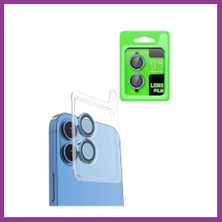 Bezos iPhone 16 Plus Uyumlu Raze Metal Kamera Lens - Lacivert Atg