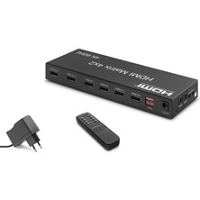 Hace Bazaar Hdmı Matrix Switch Edıd Ses Çıkışlı Kumandalı 4K 60 Hz 4 Giriş 2 Çıkış Siyah HDX1334