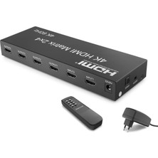 Hace Bazaar Hdmı Matrix Switch Ses Çıkışlı Kumandalı 4K 60 Hz 2 Giriş 4 Çıkış Siyah HDX1388