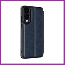 Bezos Samsung Galaxy S25 Uyumlu Edge Flip Cover - Lacivert Atg