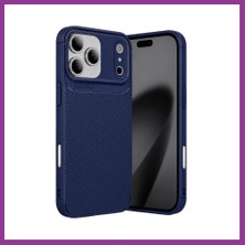 Bezos iPhone 17 Pro Max Uyumlu Auto Focus Karbon Kapak - Lacivert Atg
