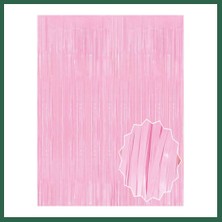 Vintessy Vıntessy Soft Pembe Püsküllü Kapı Perdesi - Parti, Baby Shower, Cinsiyet Partisi 1x2 M BZS01