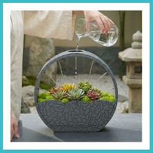 Defne Store 3D Baskı Self-Watering Planter - Kendi Kendini Sulayan Saksı-Gri Dfnbez
