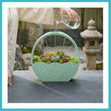 Defne Store 3D Baskı Self-Watering Planter - Kendi Kendini Sulayan Saksı-Mint Dfnbez