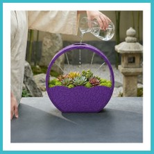 Defne Store 3D Baskı Self-Watering Planter - Kendi Kendini Sulayan Saksı-Mor Dfnbez