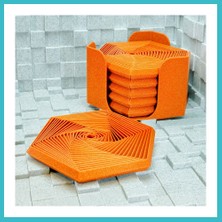 Defne Store 3D Baskı Super Fidget Coaster Seti - Altıgen Desenli Bardak Altlığı ve Tutucu-Turuncu Dfnbez