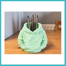 Defne Store 3D Baskı Kapüşonlu Sweatshirt Kalemlik - Masaüstü Organizer-Mint Dfnbez