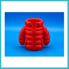 Defne Store 3D Baskı Şişme Mont Kalemlik - Masaüstü Organizer-Kırmızı Dfnbez