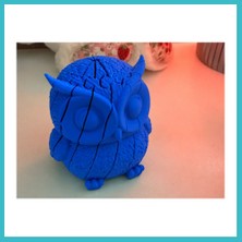Defne Store 3D Baskı Hareketli Baykuş Figürü - Eklemli Flexi Oyuncak - Mavi Dfnbez