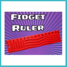 Defne Store 3D Baskı Dokunsal Fidget Cetveli - Kabartmalı Stres ve Odaklanma Oyuncağı - Kırmızı Dfnbez