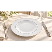 Porland Hazan Platin Yaldız Çukur Tabak 22CM