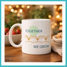 Defne Store Together We Grow Tasarımlı Porselen Kupa Model 38 – Sevgi Temalı Özel Hediye Kupası Dfnbez