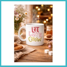 Defne Store Let Love Grow Tasarımlı Porselen Kupa Model 37 – Sevgi Temalı Özel Hediye Kupası Dfnbez