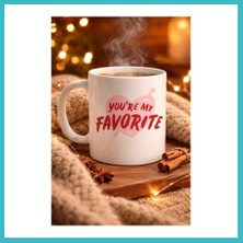 Defne Store You’re My Favorite Yazılı Porselen Kupa Model 13 - Sevgiliye Arkadaşa Özel Romantik Kahve Kupası - Hediye Fincan Dfnbez