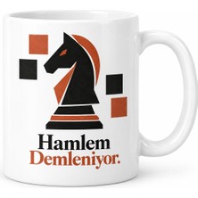 Defne Store Satranç Sabrı Tasarımlı Porselen Kupa - Model 421 Dfnbez