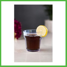 Bezos Akrilik Lacivert Tekli Kısa Bardak & Su Meşrubat Kahve Yanı Bardağı 300 ml ( Cam Değildir ) Arz