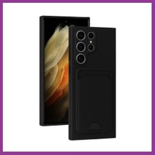 Bezos Samsung Galaxy S24 Ultra Kılıf Kelvin Kartvizitli Silikon - Siyah Atg