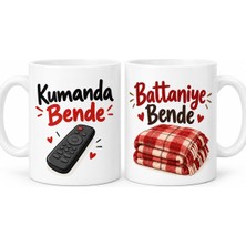 Defne Store Kumanda Bende / Battaniye Bende 2'li Porselen Kupa Seti - Model 444 Dfnbez