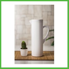 Bezos Arkilik Barok 1,5 Lt Beyaz Sürahi (Buzdolabı Kapak Rafına Sığar) Arz